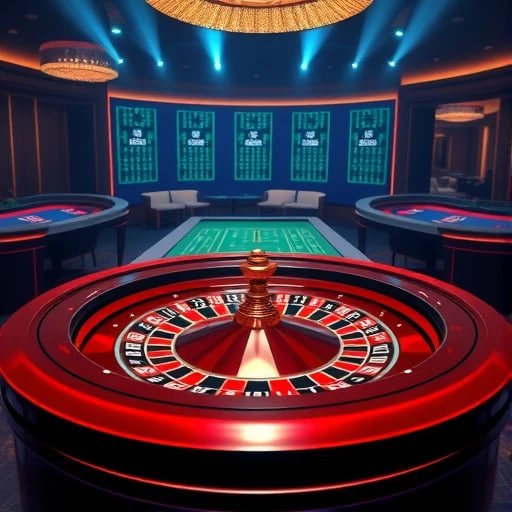 Live roulette and baccarat table display